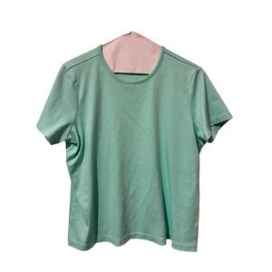 LL Bean Mint Green 100% Supima Cotton Short Sleeve Crewneck Tee Juniors Petite L